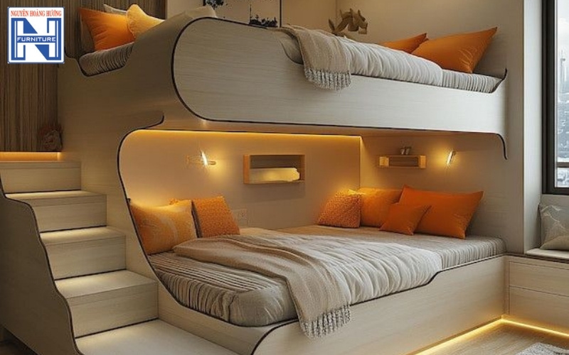 Giá giường tầng gỗ công nghiệp