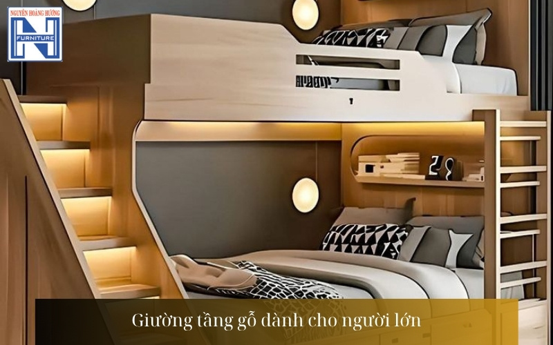 Giá giường tầng gỗ công nghiệp