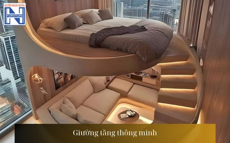 Giá giường tầng gỗ công nghiệp