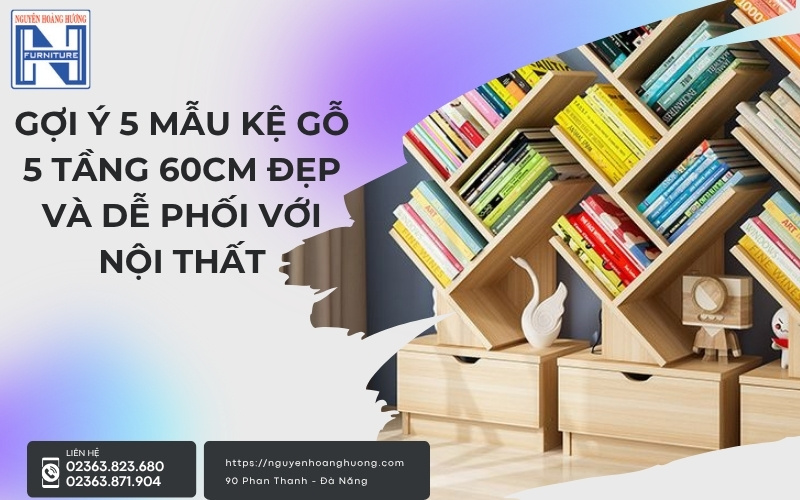Kệ gỗ 5 tầng 60cm