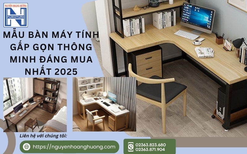 Bàn làm việc có giá sách