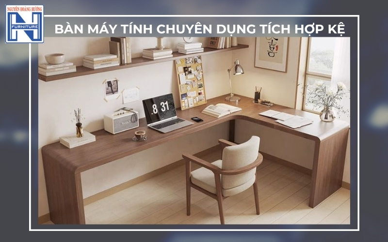 Bàn làm việc có giá sách