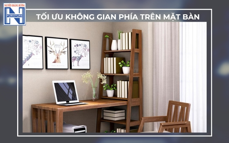 Bàn làm việc có giá sách