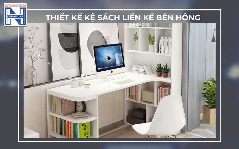 Bàn làm việc có giá sách