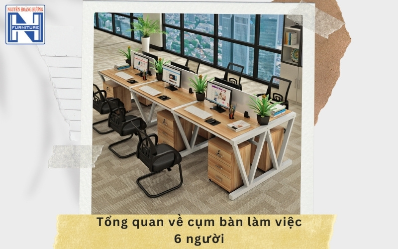 Cụm bàn làm việc 6 người