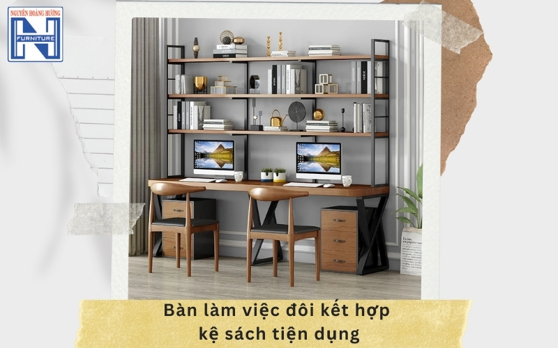 Bàn làm việc liền giá sách giá rẻ
