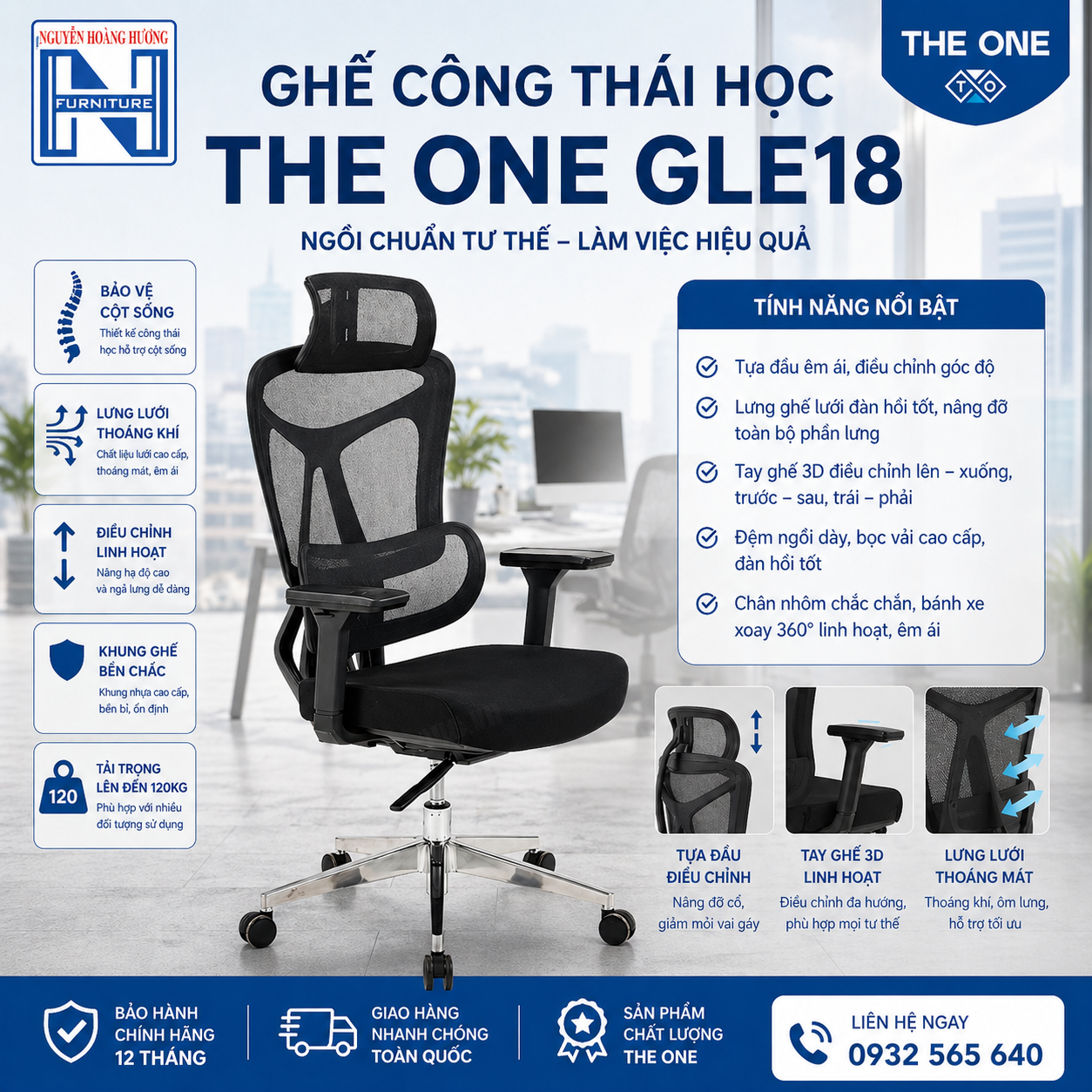 Ghế công thái học The One GLE18